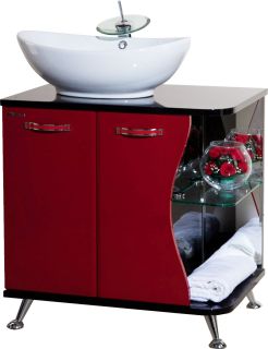 Тумба под раковину Bellezza Рио 70см левая красный/чёрный 00000001445